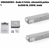 USA2ACK4 - Sada 2 řetěz. okenních pohonů ACK4, 2x300 N, 230V, šedá (1)